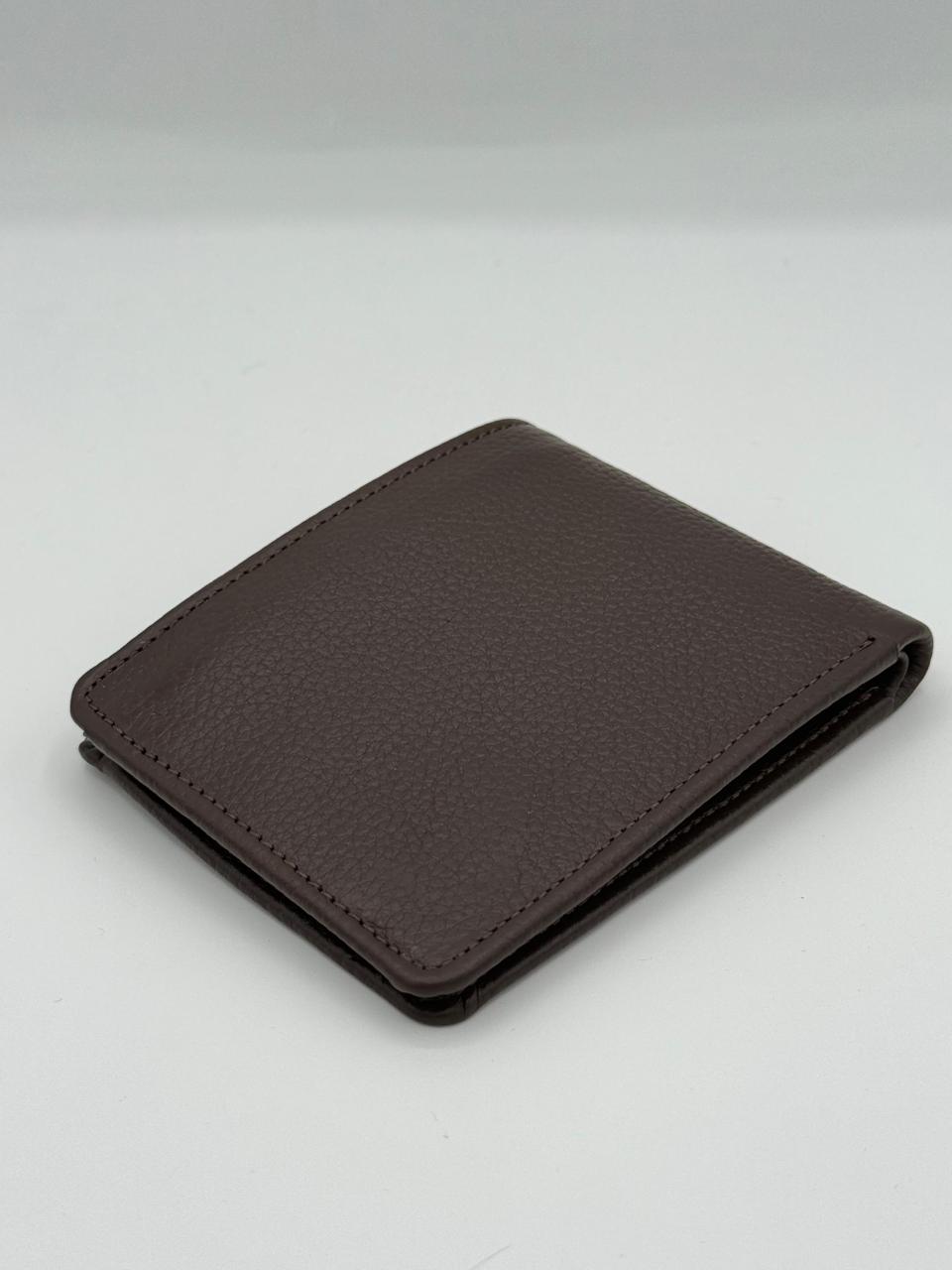 Premium Brown Pebbled Leather Men's Wallet