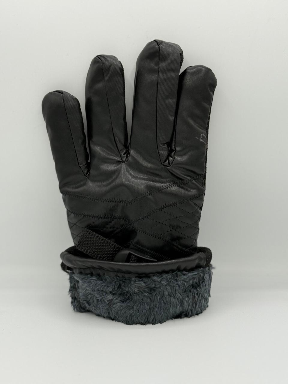 Men's Leather Winter Motorcycle Gloves With Sports Wrist Strap - Image 2