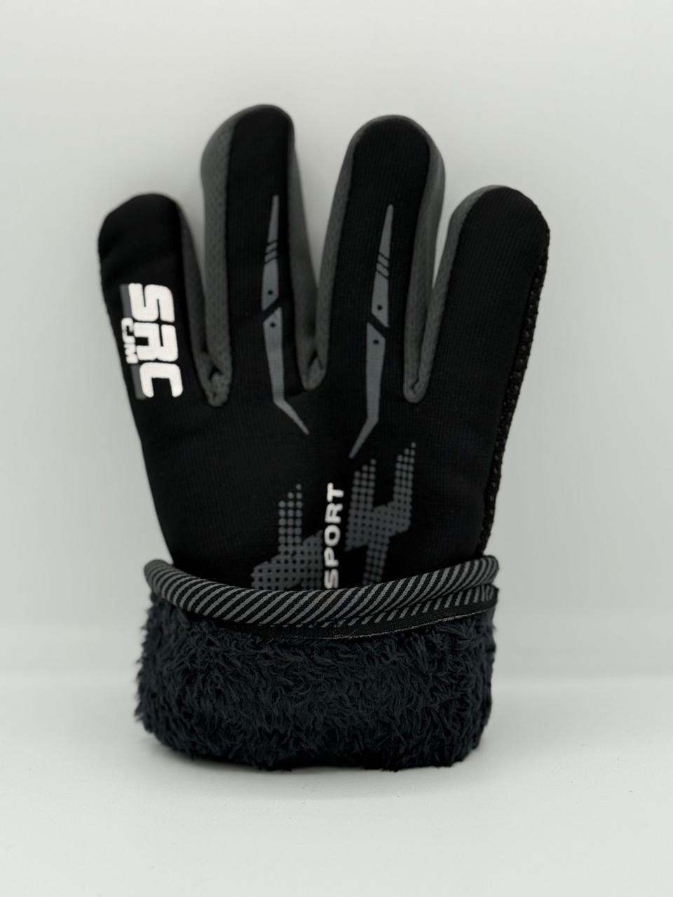 Men's Black And Charcoal Sports Gloves - Image 2